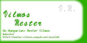 vilmos mester business card